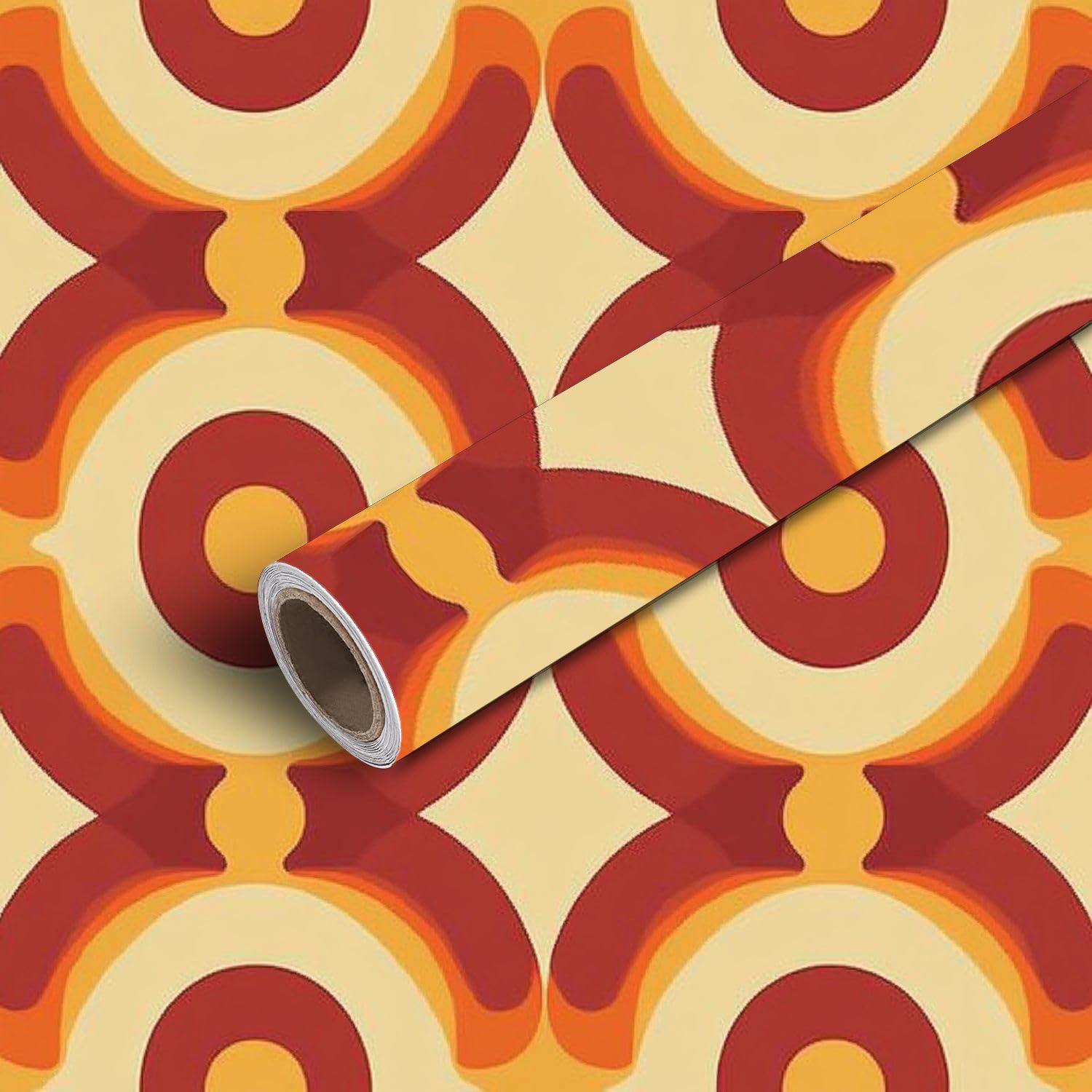 Deruinvaio Multi1 45X300 Peel And Stick Wallpaper 70S Retro Vintage Mid Century Modern Seamless Contact Paper Self Adhesive Wallpaper Removable Wall Mural Wall Sticker For Bedroom Kitchen