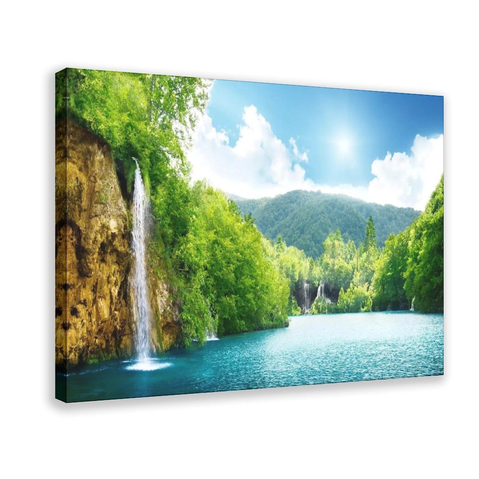 Bareronor Landscape And Deep Forest Poster Canvas Poster Wall Art Decor Print Picture Paintings for Living Room Bedroom Decoration 12" L X 18" W