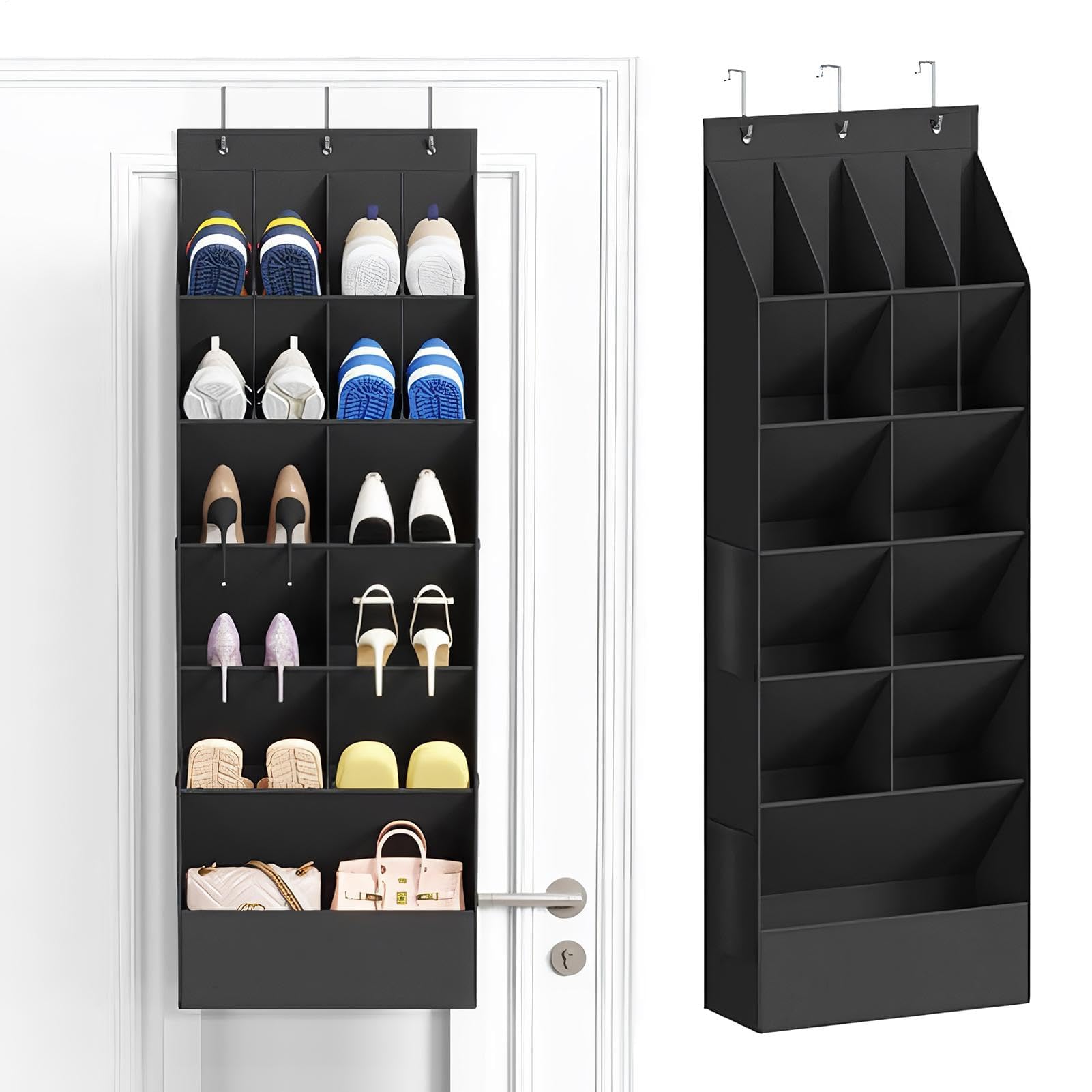 Organizador de zapatos para puerta, 11 bolsillos, gran capacidad, solución de almacenamiento Oxford para organización del hogar, ideal para familiares y amigos, accesorio de armario que ahorra espacio