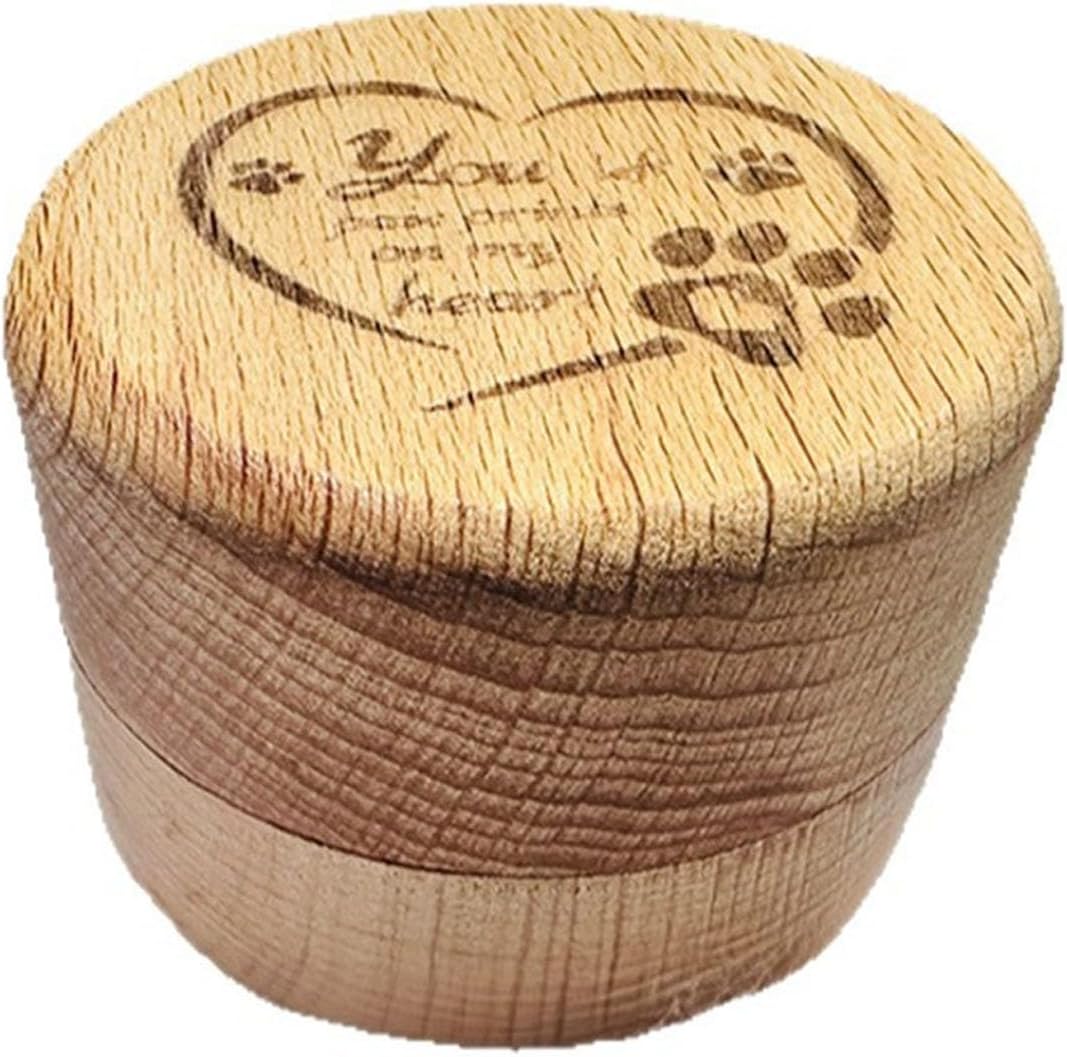 Wood Memorial Storage Container Ashes Holder Box for Pet Hair and Cremation Remembrances Gifting Accessories Pet Ashes Storage Box