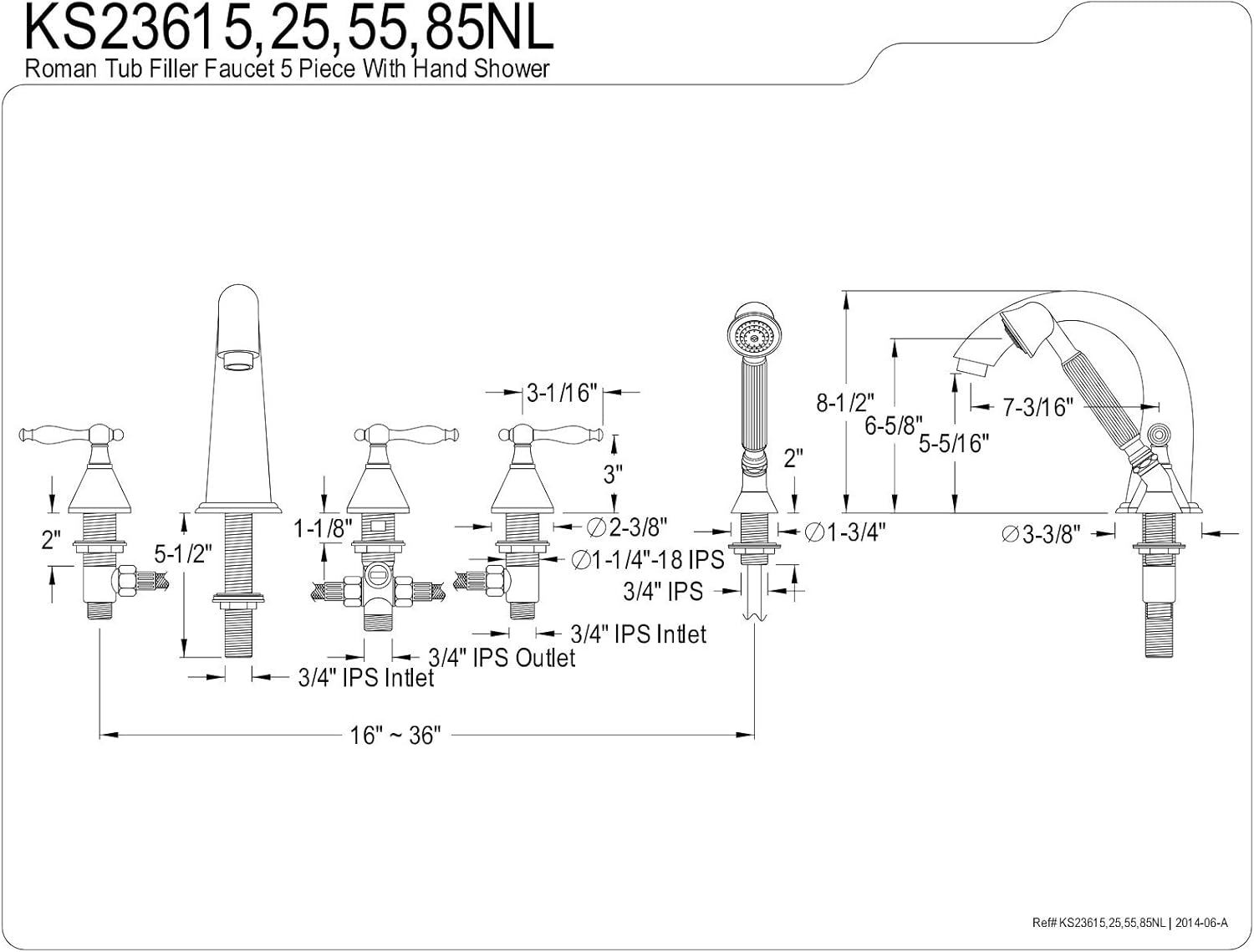 Creative Product Kingston Brass KS23655NL Naples Roman Tub Faucet, 8-Inch Adjustable Center, Oil Rubbed Bronze Authentic Crazy Deals Kingston Brass KS23655NL Naples Roman Tub Faucet, 8-Inch Adjustable Center, Oil Rubbed Bronze