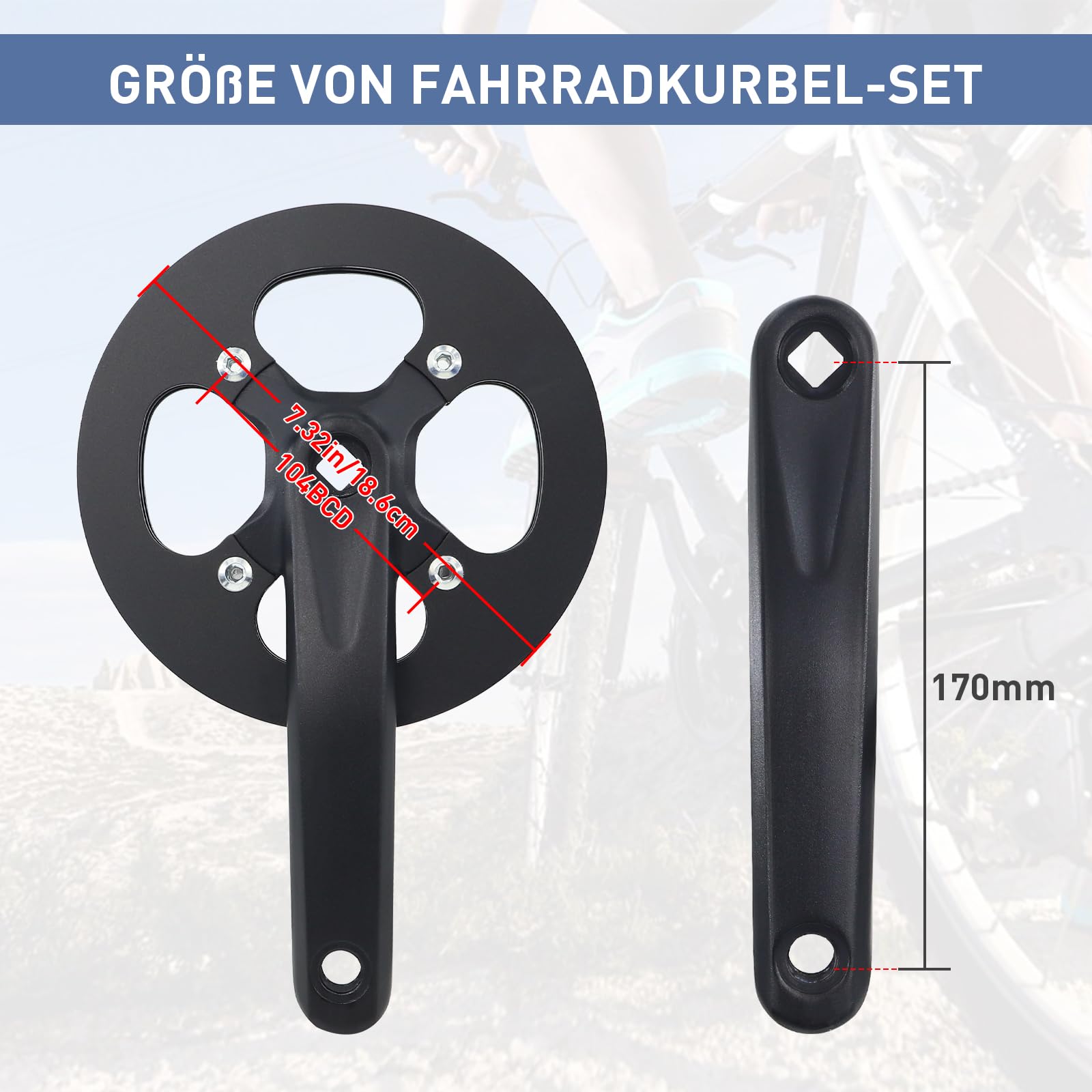 MEGHNA Kurbelgarnitur, Doppelseiten-Kettenblatt | 46T 48T 52T | CNC-gefäst | für 9/10/11/12-fach Kassetten | Carbon Steel & Alu | Rennrad, Gravel, Urban
