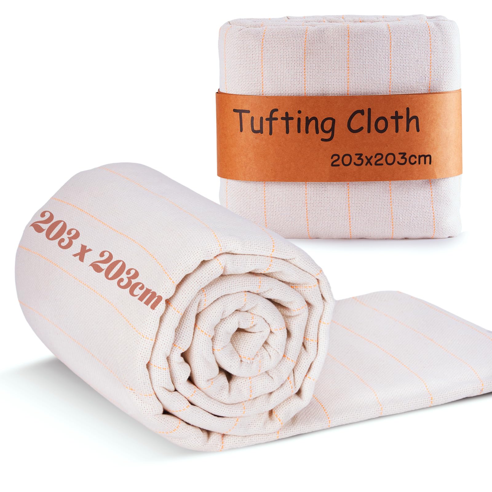 BESGEER 203 × 203cm(80 * 80in) Tufting Stoff für Tufting Guns für Handgefertigche, Primaria Tufting Tuch Monkstoff Punch Needle,Tufting Cloth with Marked Lines - Monks Cloth for Rug tufting Kit