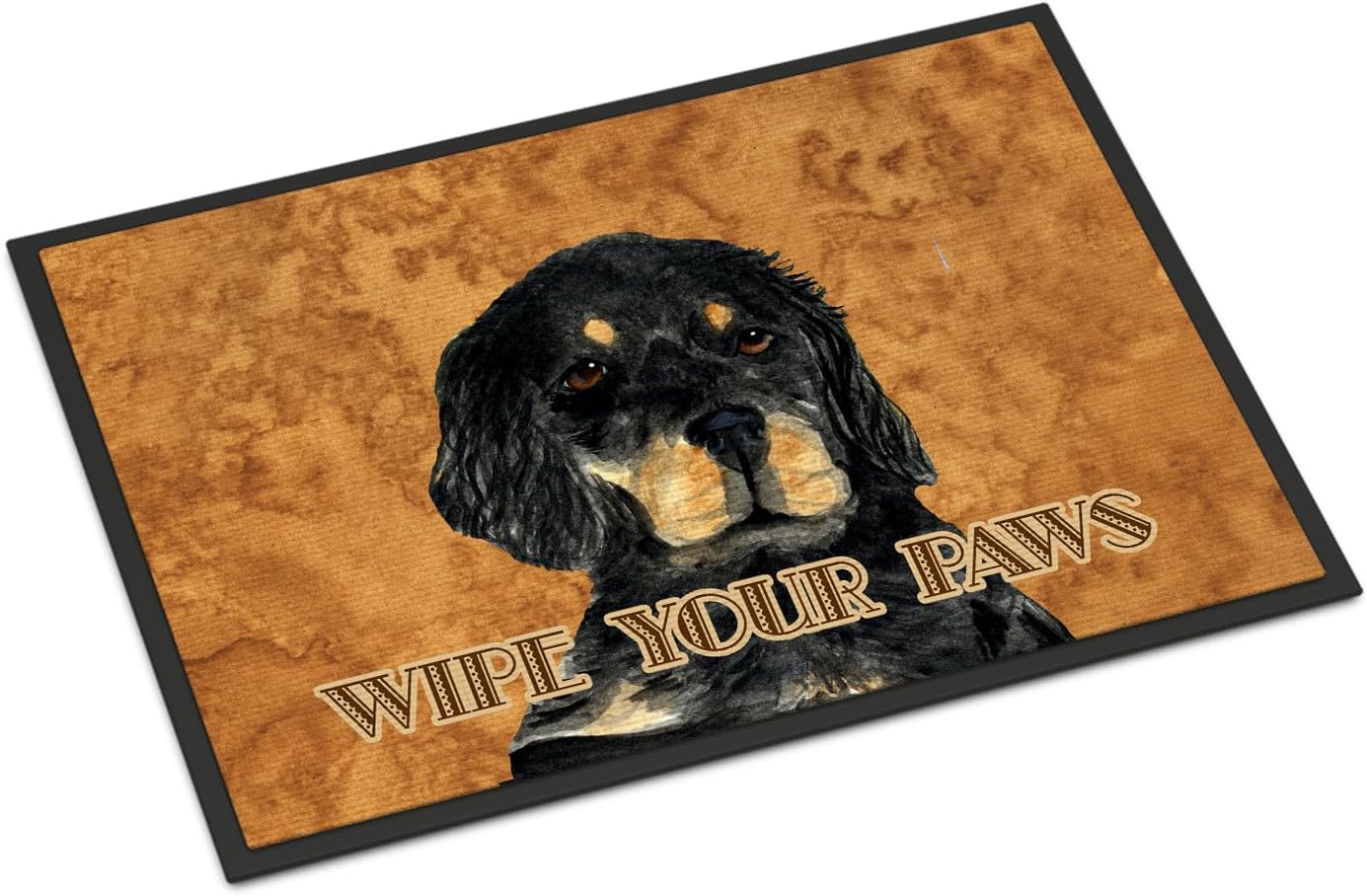 Caroline's Treasures SS4885MAT Gordon Setter Wipe Your Paws Doormat 18x27 Front Door Mat Indoor Outdoor Rugs for Entryway, Non Slip Washable Low Pile, 18H X 27W
