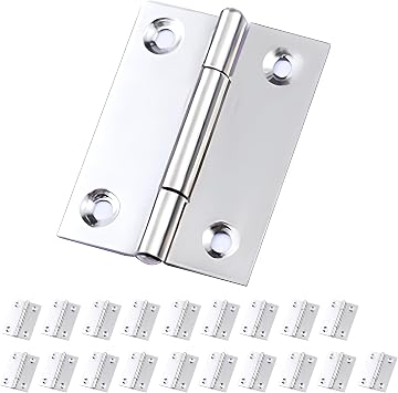 Hardware Hinges Flat Hinges Stainless Steel Hinges Common Symmetrical Hinges Length 25MM Width 24MM Thickness 0.6MM 20 pieces