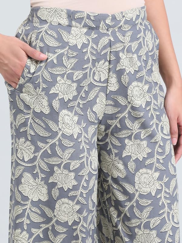 Image of GO COLORS Soft Viscose Printed Palazzo Full Length for Women| Breathable, Mid Rise