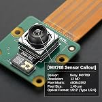 SainSmart for Raspberry Pi Camera Module 3, 12MP IMX708, 120° (D) Wide FOV, PD Autofocus, HDR, RAW10, Compatible with Pi 5, Pi 4B, Pi Zero