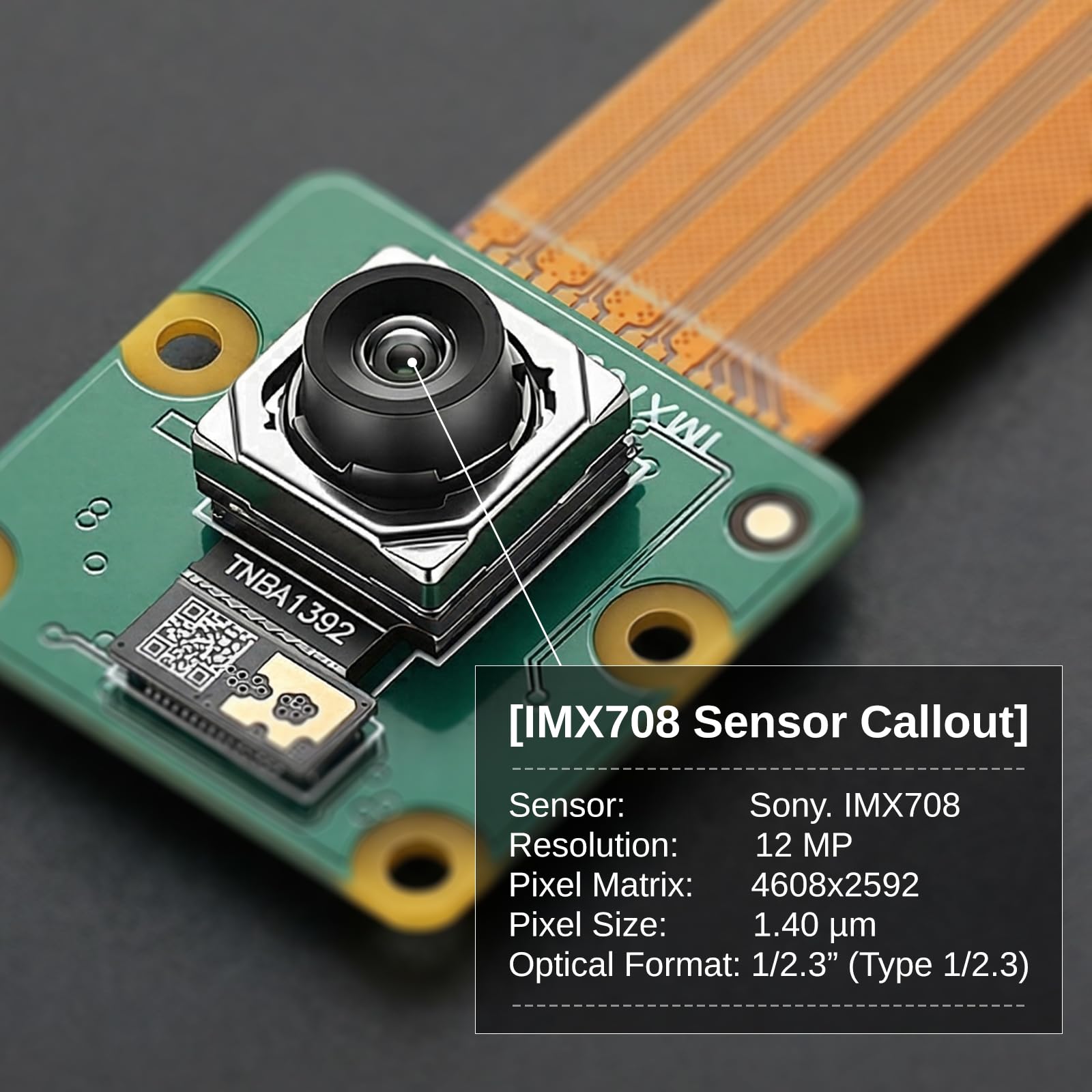 SainSmart Module Caméra Raspberry Pi 3, 12MP IMX708, 120° (D) Grand FOV, Autofocus PDAF, HDR, RAW10, Compatible Pi 5, Pi 4B, Pi Zero