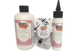 Designer Dries Clear Adhesive Bundle 8oz,2oz, Metal Tip