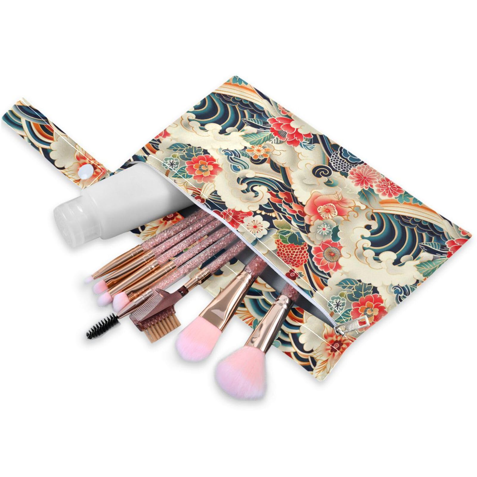 Coikll Wet Dry Bags for Cloth Diaper 2 Pack Waterproof Yoga Gym Bag for Swimsuit Wet Clothes Baby Items-?Chinese Wave Elements?