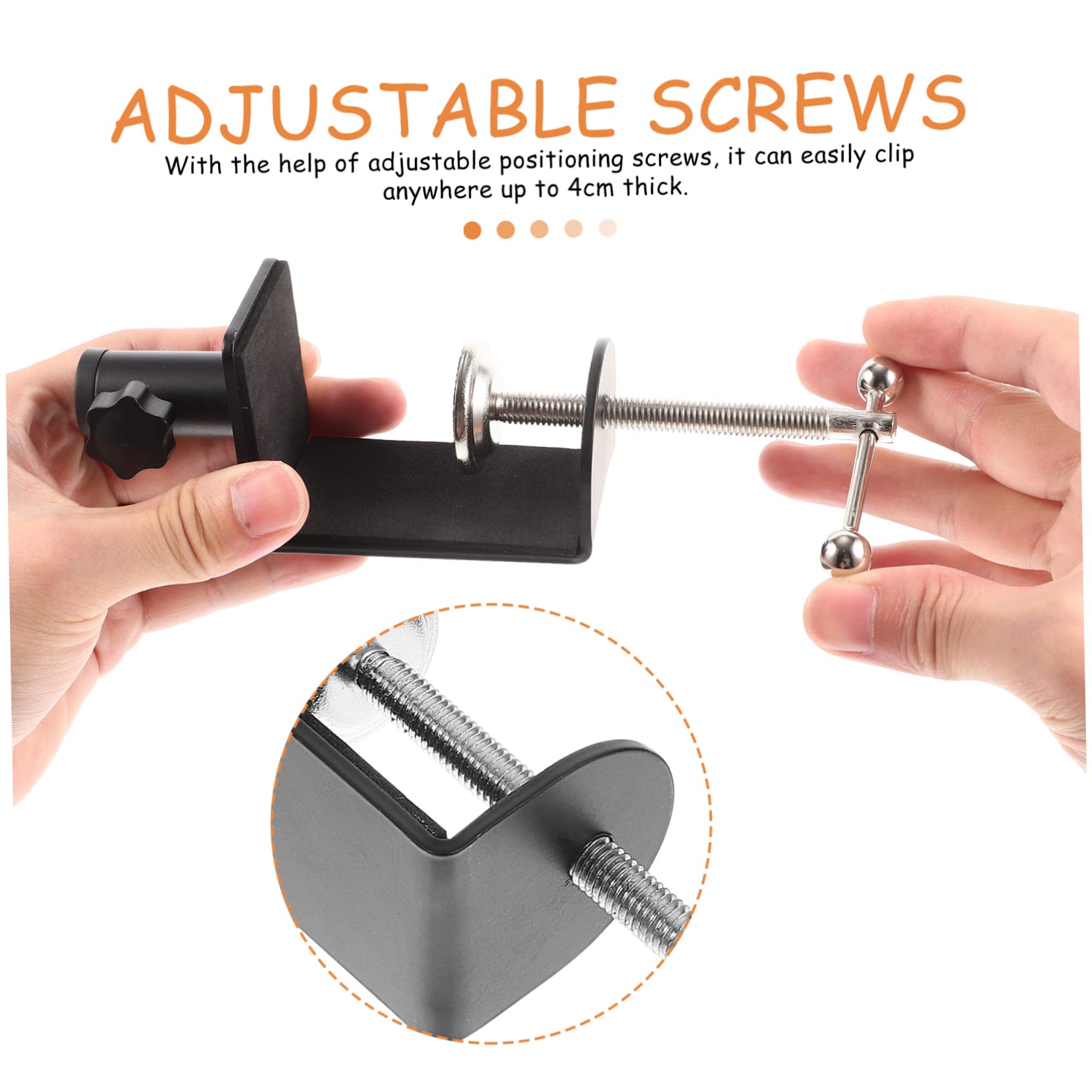 ibasenice Ergonomic Desk Accessories Adjustable Desk Clamp Table Mount Clamps C-shape Retaining Clips