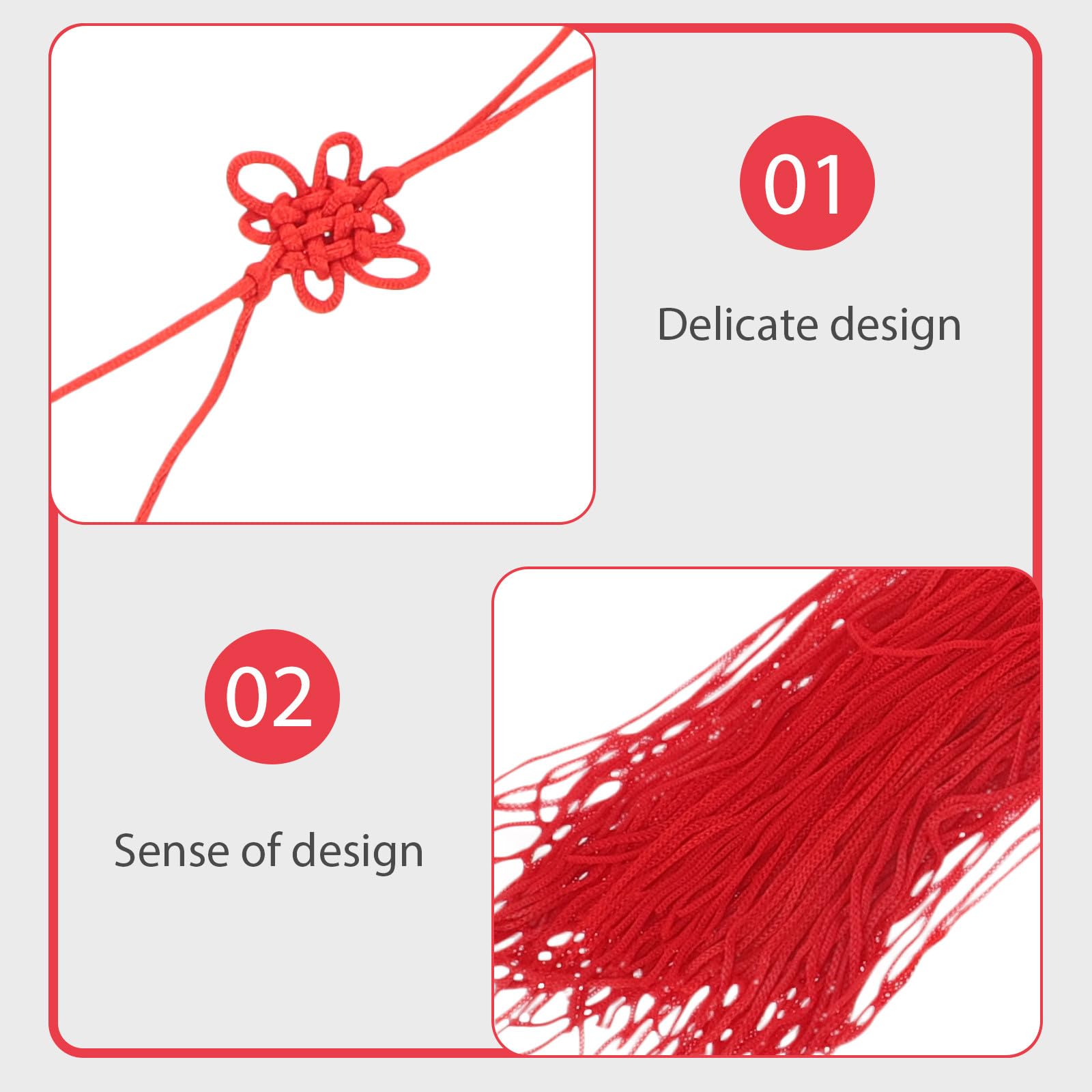 Borla Roja para Espada de Tai Chi Material de Tela y Sujeción Segura para Decoración de Artes Marciales y Equipo de Entrenamiento