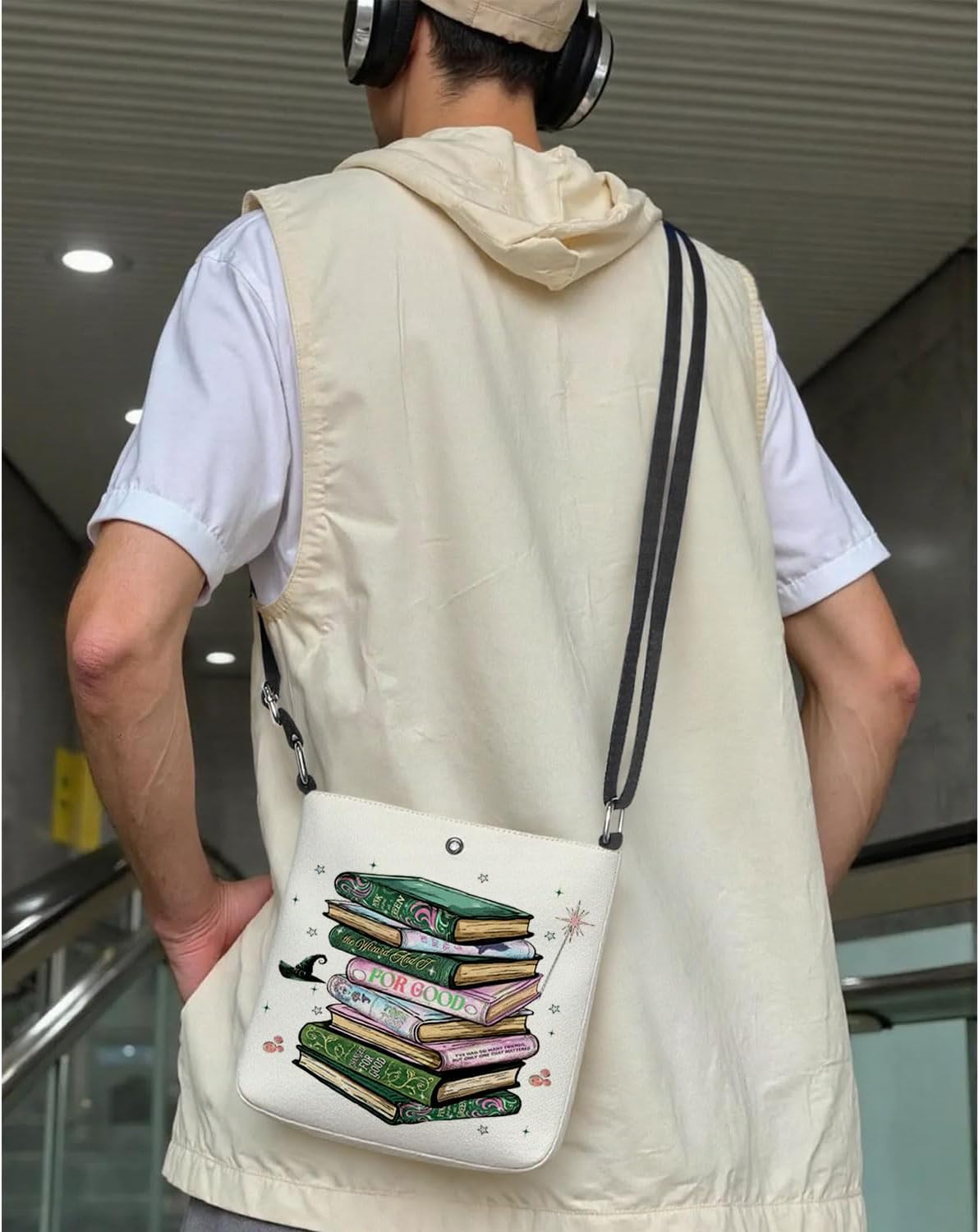 MAOFAED Pink and Green Wizard Gift, Witchy Musical Inspired Gift, Changed for Good Book Crossbody Bag (for good) - Image 6