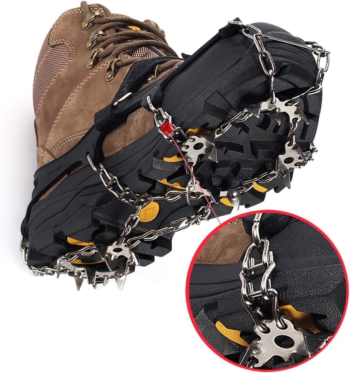 EnergeticSky Upgraded Version of Walk Traction Ice Cleat Spikes Crampons,True Stainless Steel Spikes and Durable…