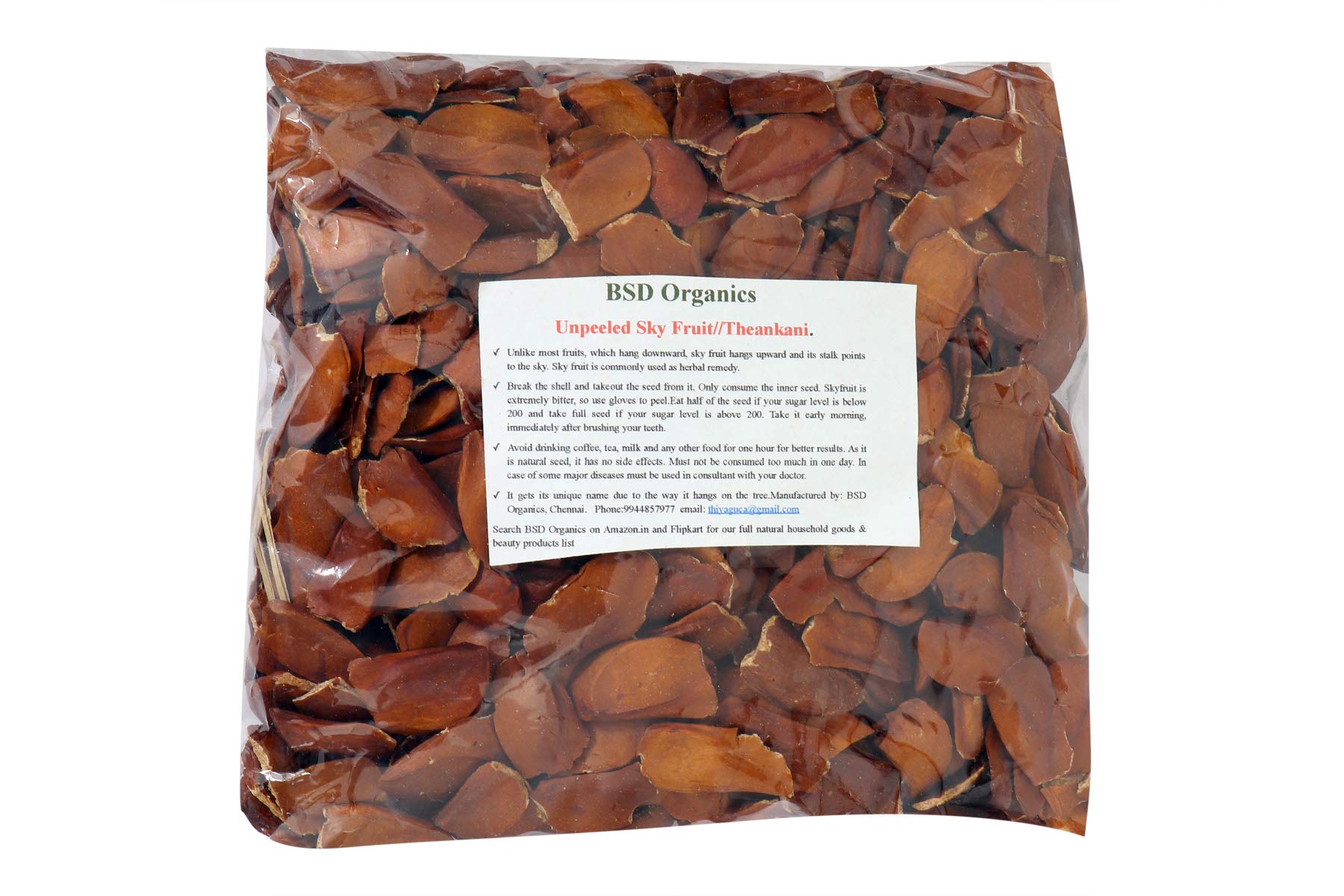 BSD Organics Orginal Unpeeled Sky Fruit/Mahogany/Thean kai/Theankani 1 kg / 2.2 Pounds