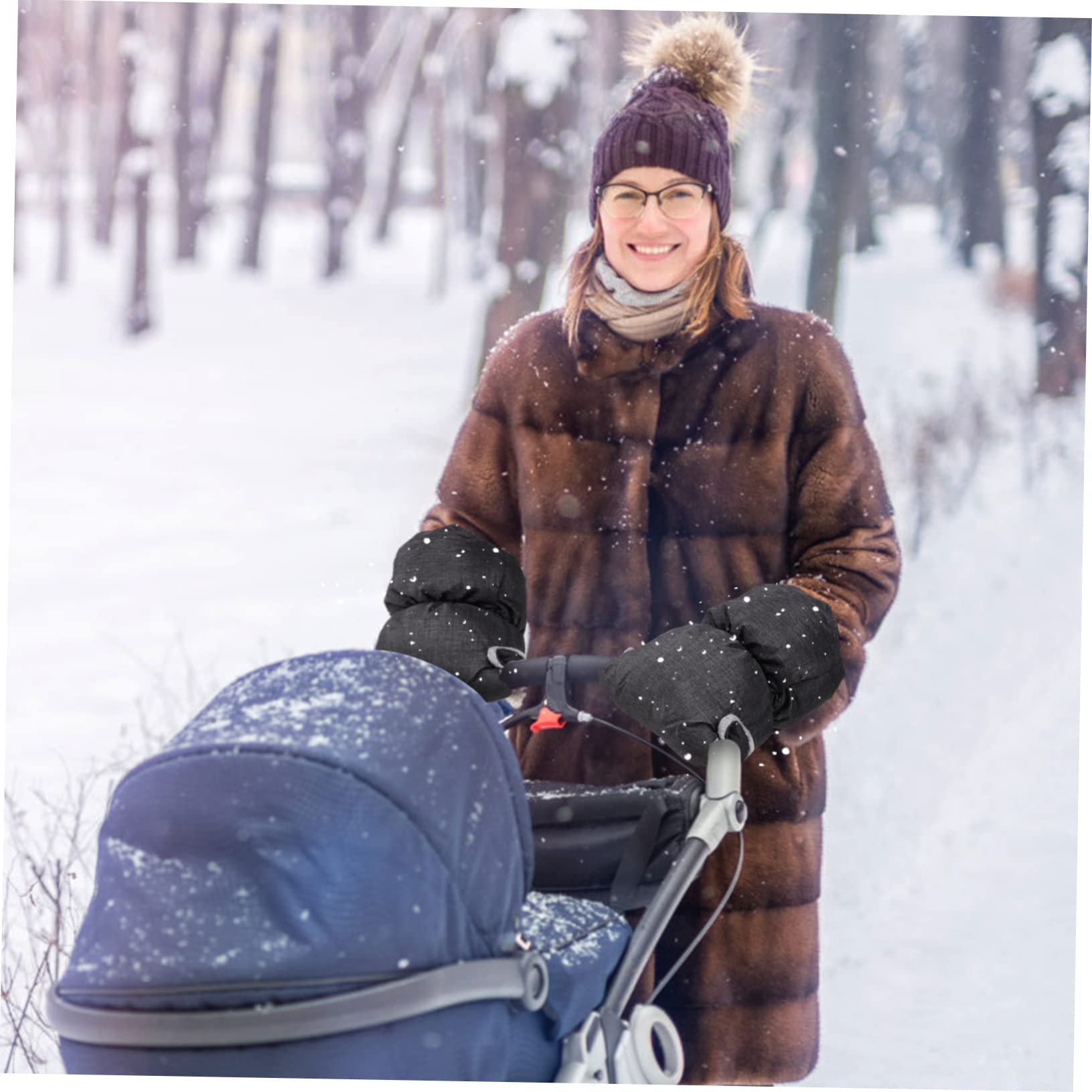 ibasenice 2paires De Poussette Universels Fleece Moufles Anti-Froid pour Hiver Accessoire Pratique pour Poussettes Et Confort Optimal Et