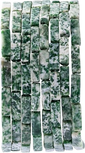 Cuentas de tubo rectangular de jade africano natural, 0.157 x 0.512 in, 15.0 instr sueltas semi piedras preciosas para hacer pulseras, collares, disponible en Yaxa El Salvador