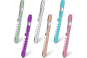 6-Pack Pen Lights Flashlight with Pocket Clip Nurse Gift