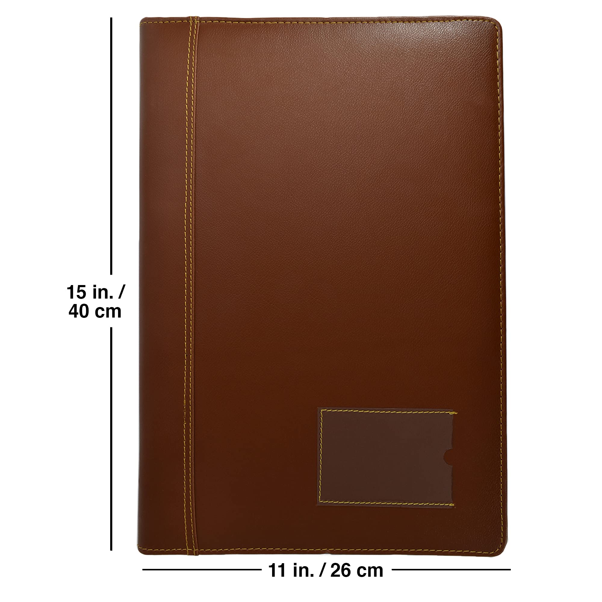 Buzz cool Carpeta profesional de piel sintética para certificados y documentos con 20 hojas (marrón)