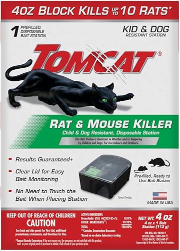 Tomcat Mouse Killer - Anzuelo de ratón Estación recargable para uso interior y exterior resistente a niños y perros 1 estación con 1 cebos
