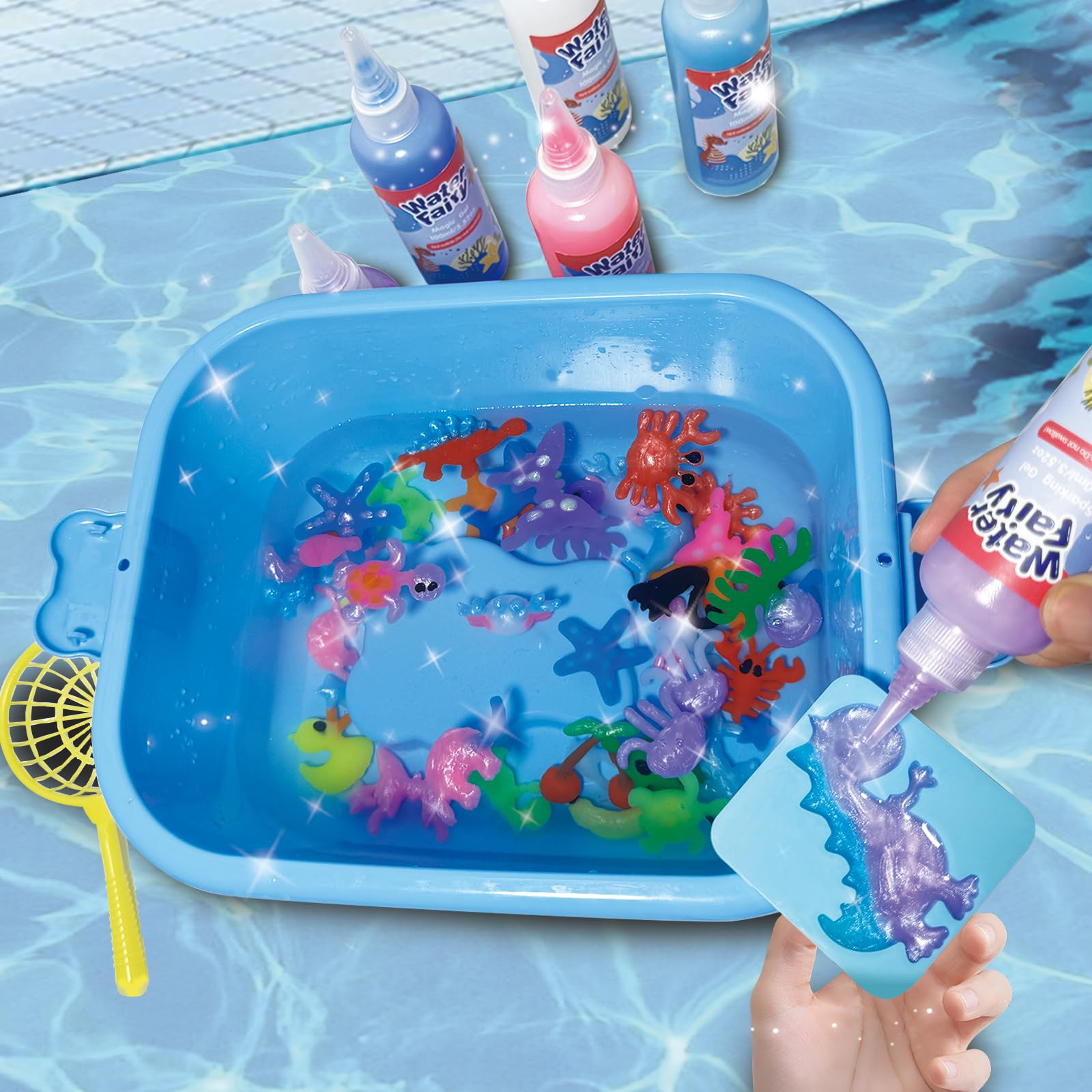 ZLDHMA Magic Water Elf Kit 50 Pcs – Aqua Gelz Set Creativo 3D con 100ML 20 Geles de Colores y 16 Moldes – Juguete Educativo DIY para Niños y Niñas 3+ Años – Regalo Original Infantil