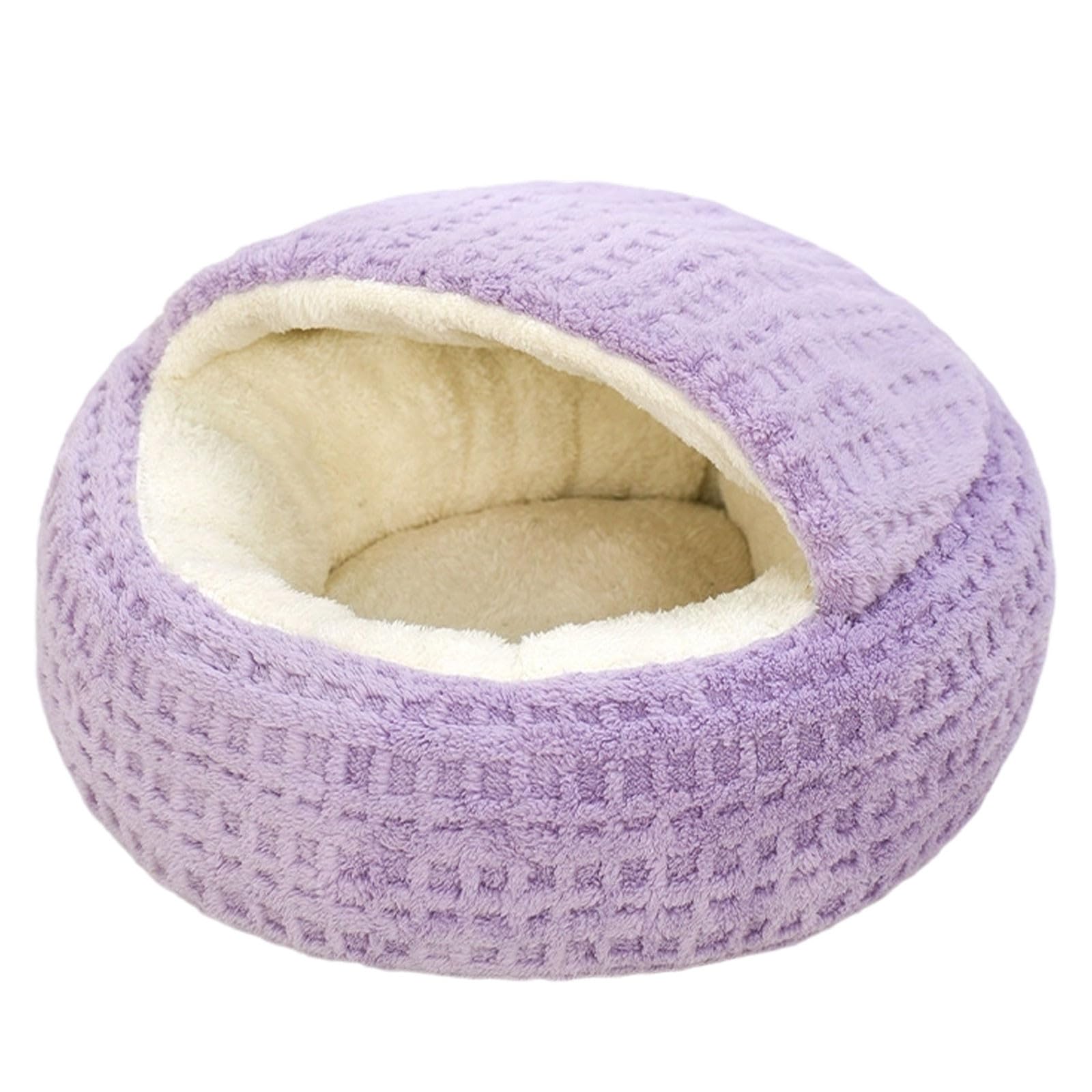 Cat Bed for Indoor Cats, Calming Cozy Cave with Self-Warming Plush, Entire Bed Machine Washable & Anti-Slip Base, Breathable Pet Bed for Small Cats&Dogs All Seasons (C, S)