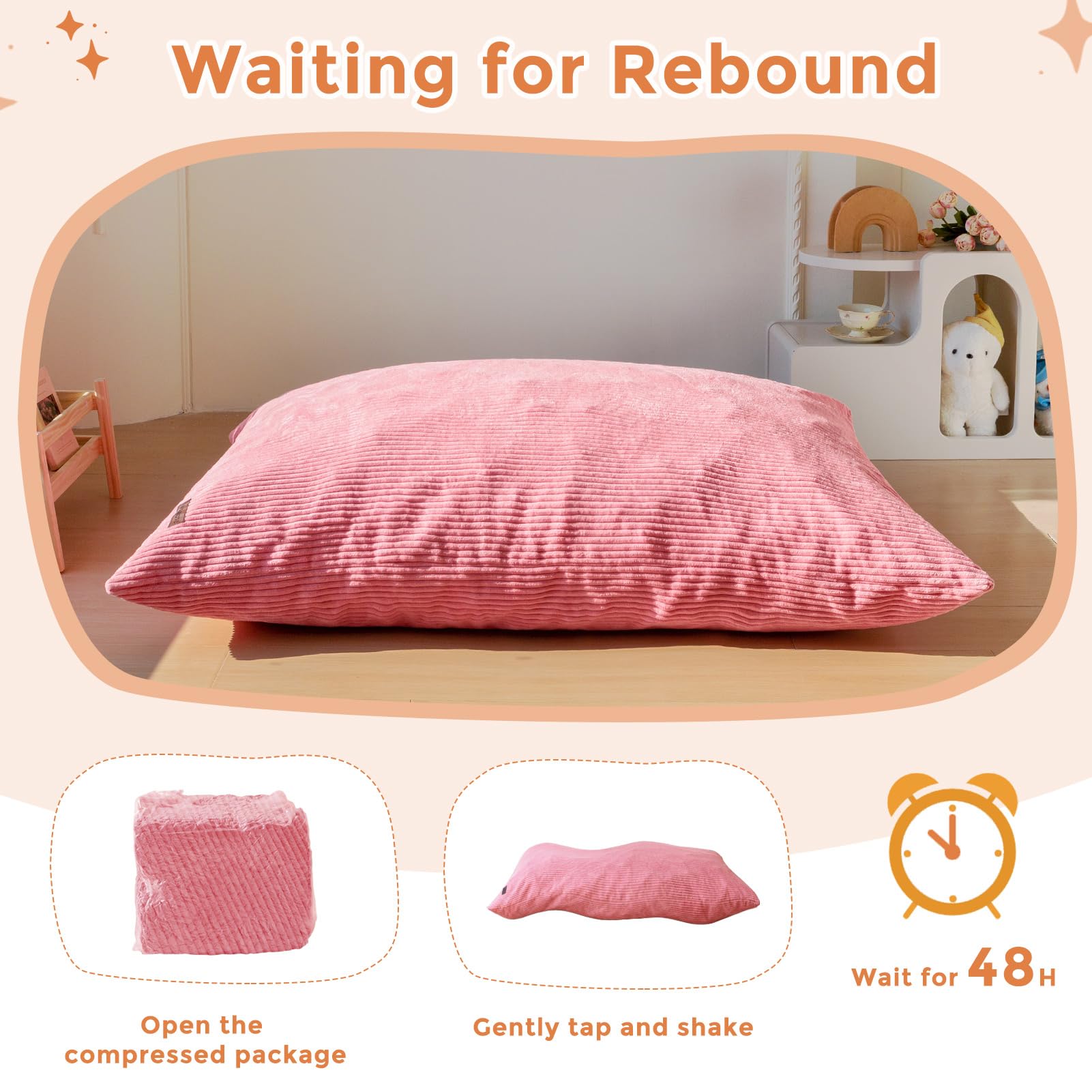 MAXYOYO Pouf pour Enfants, Pouf Confortable en Corde, Pouf géant avec Rembourrage en Mousse Moelleuse, Fauteuil Confortable pour Jouer, Lire, se détendre
