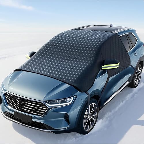 Car Windshield Cover for Ice and Snow - Universal Windshield Snow Cover with Side Window and Rearview Mirror Protector, Durable Magnetic Winter Frost Hail Guard, Suitable for Most Cars,SUV,Truck