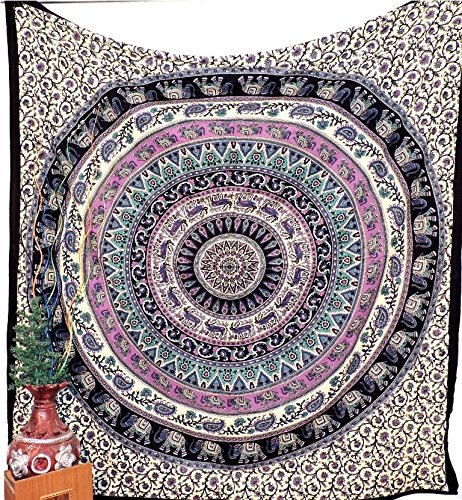 Jaipuri Art And Creations Mandala Tapestries Hippie Indian Wall Hanging Bedspread Bohemian Decor