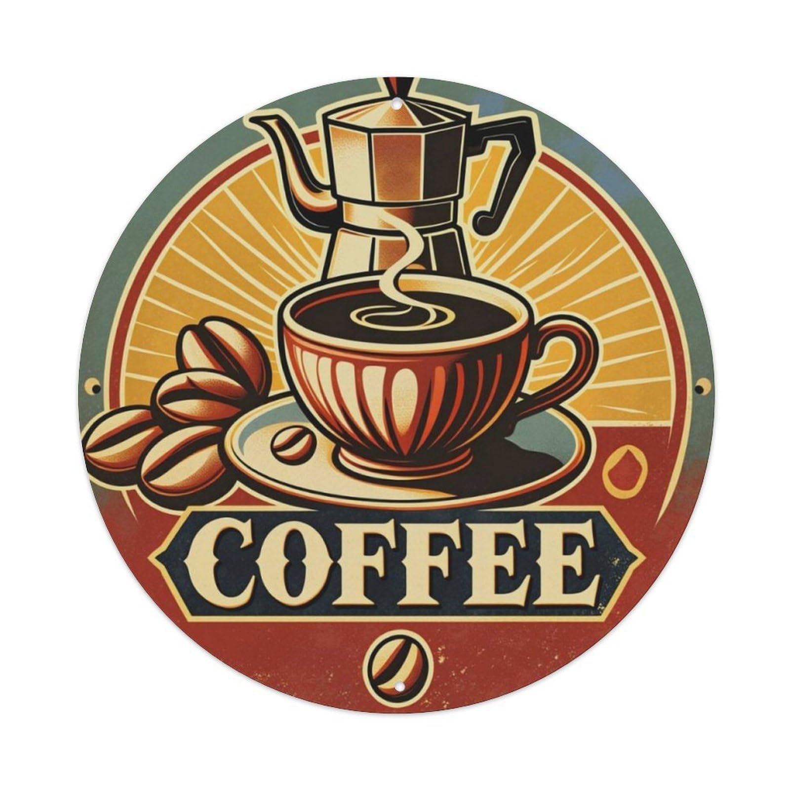 Ldfuieksufg Style Vintage Italian Coffee Sign Vintage Aluminium Metal Sign, Retro Wall Decor For Home, Bar, Garage & Farmhouse 20X20cm