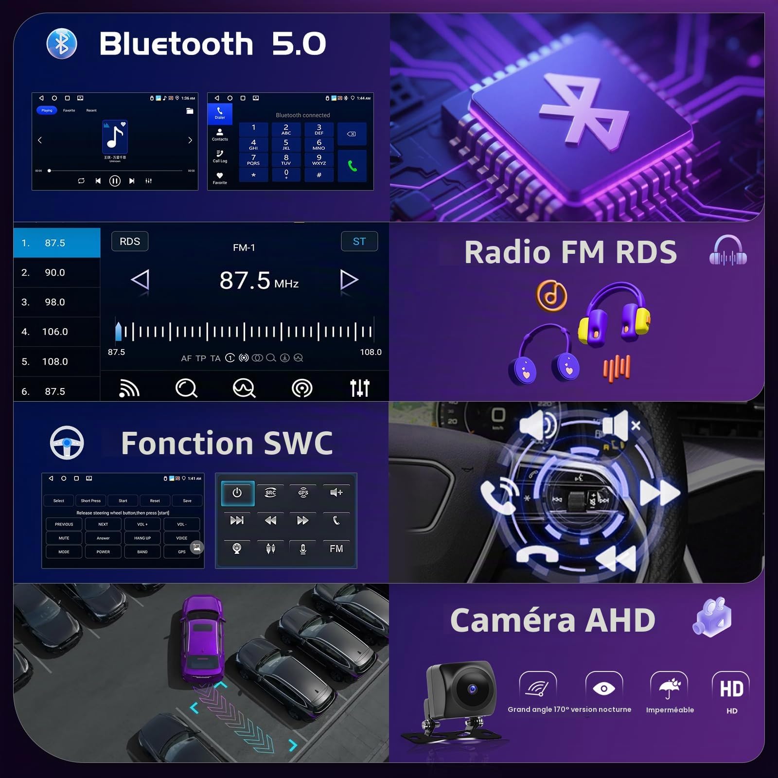 4+64GB 9" Écran Voiture Autoradio pour Peugeot 3008 5008 2009-2016 | Android 15 Autoradio carplay/Android Auto sans fil Ecran Tactile 9" avec Bluetooth/WiFi/GPS/Caméra de Recul/FM/RDS/SWC/EQ