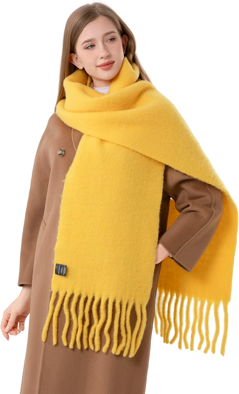 100% Wool Scarf Wrap With Gift Box for Women Men Gift Idea 93"x12"Extra Large winter Warm Scarf