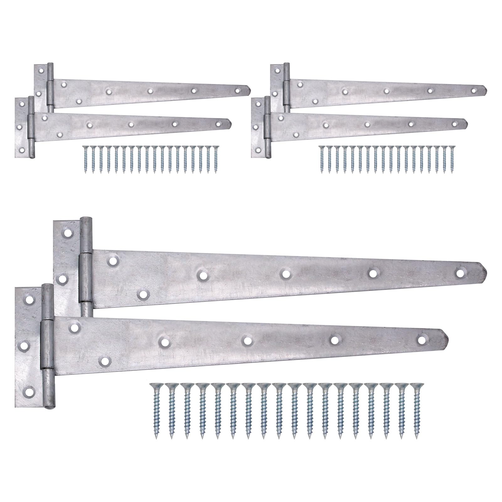 EAI Galvanised Gate Tee Hinges - 450mm / 18 Inch Extra Heavy Duty T Hinges for Wooden Gates, Doors & Sheds - 6 Pack