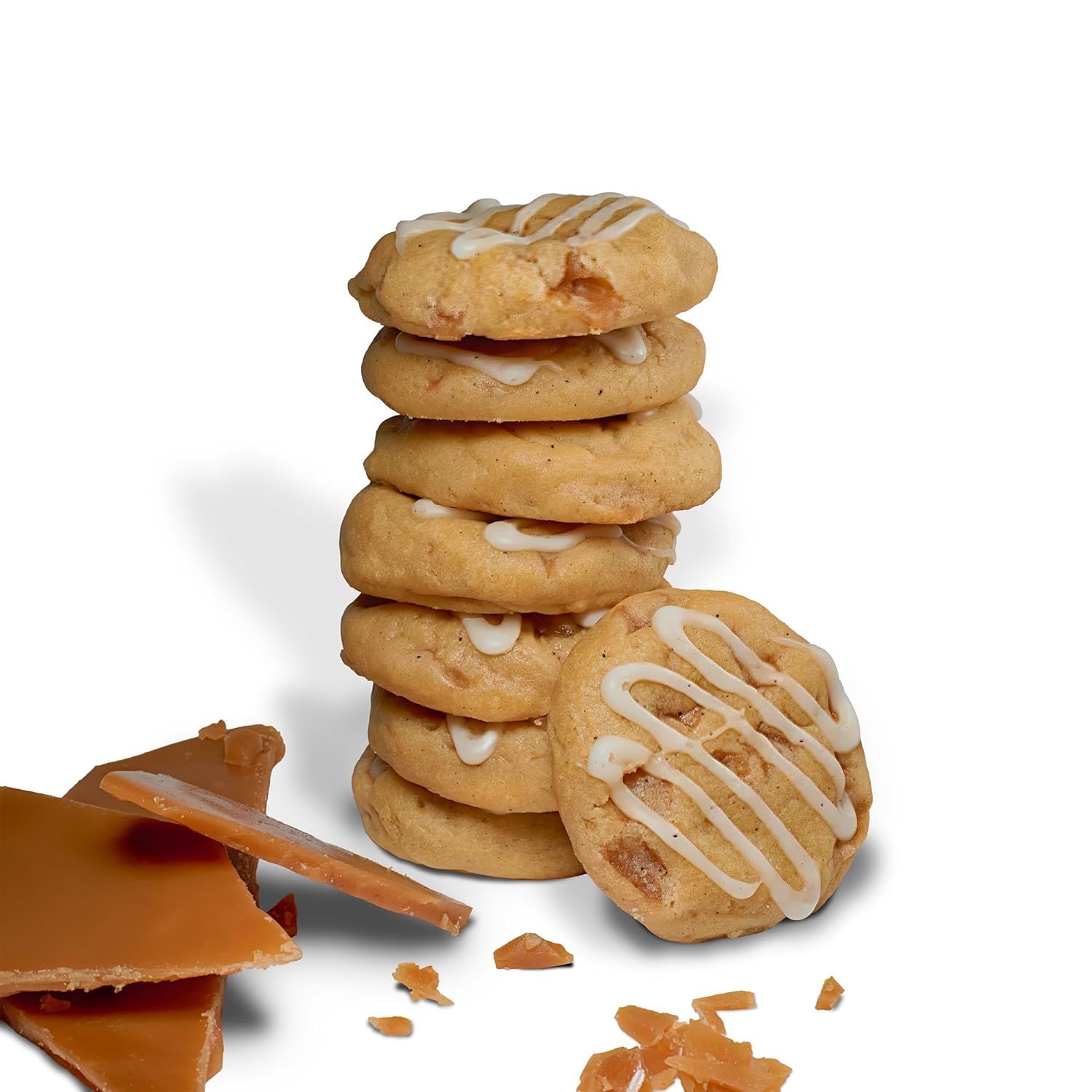 Charleston Delivery Authentic Brown Butter Toffee Gourmet Artisan Cookies, Soft & Chewy 2.25 Lbs (6 Packs of 4)