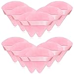 12 Pieces Pink Cosmetic Powder Puff,2.76 inch Portable Soft Sponge Setting Face Puffs,Triangle Velvet Powder Puff with Ribbon Band Handle for Loose Powder Body Powder Makeup Tool