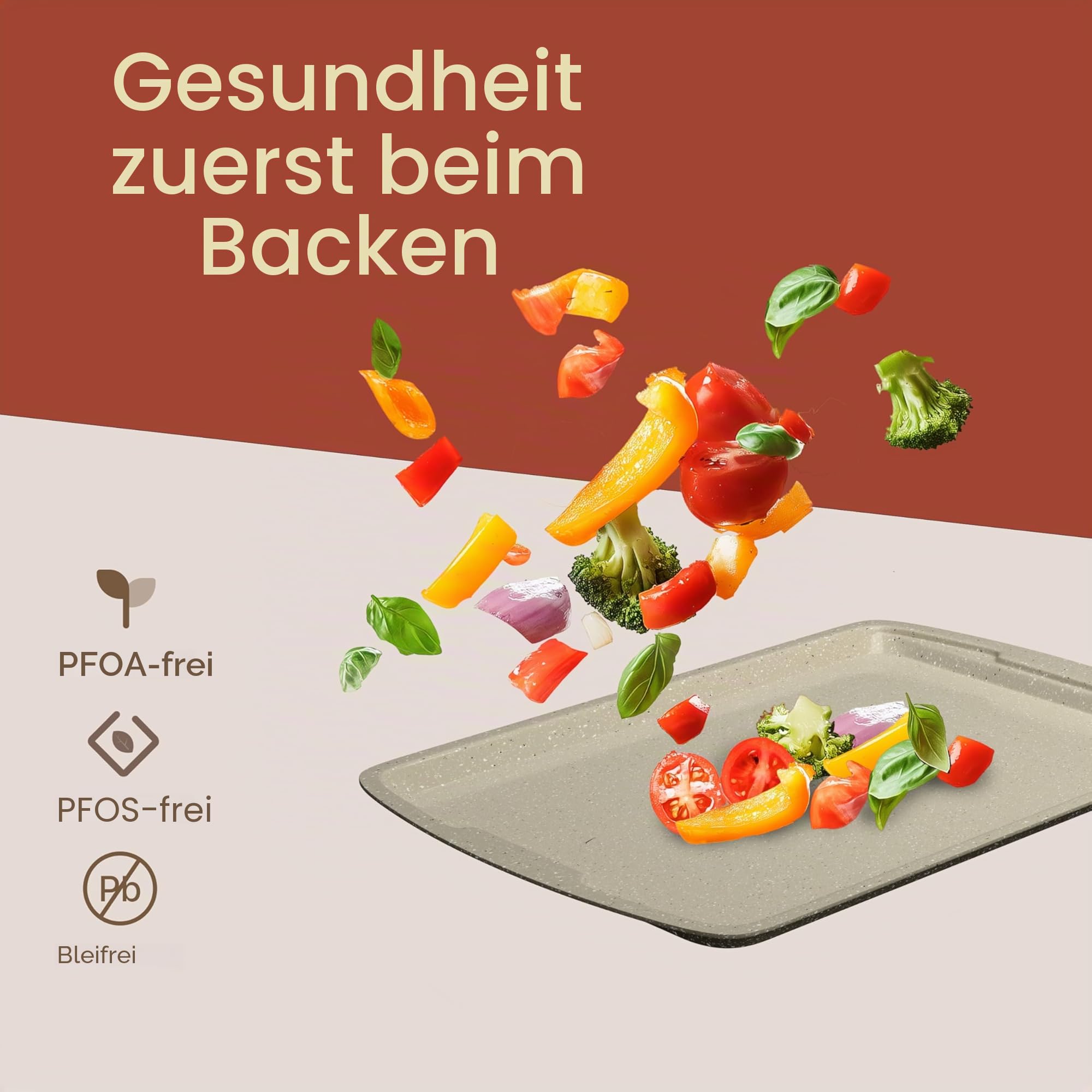 Bakken Swiss - Bakeware Set - 6-teilig - Stapelbar, Deluxe, Antihaft-Backformen für Profi- und Heimkochen - Kohlenstoffstahl, weiße Steinbeschichtung