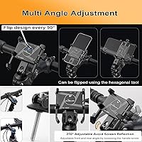 Vista 5 de Soporte de aluminio para teléfono de bicicleta, soporte ajustable de 360° para teléfono celular, soporte universal para iPhone, Samsung Galaxy