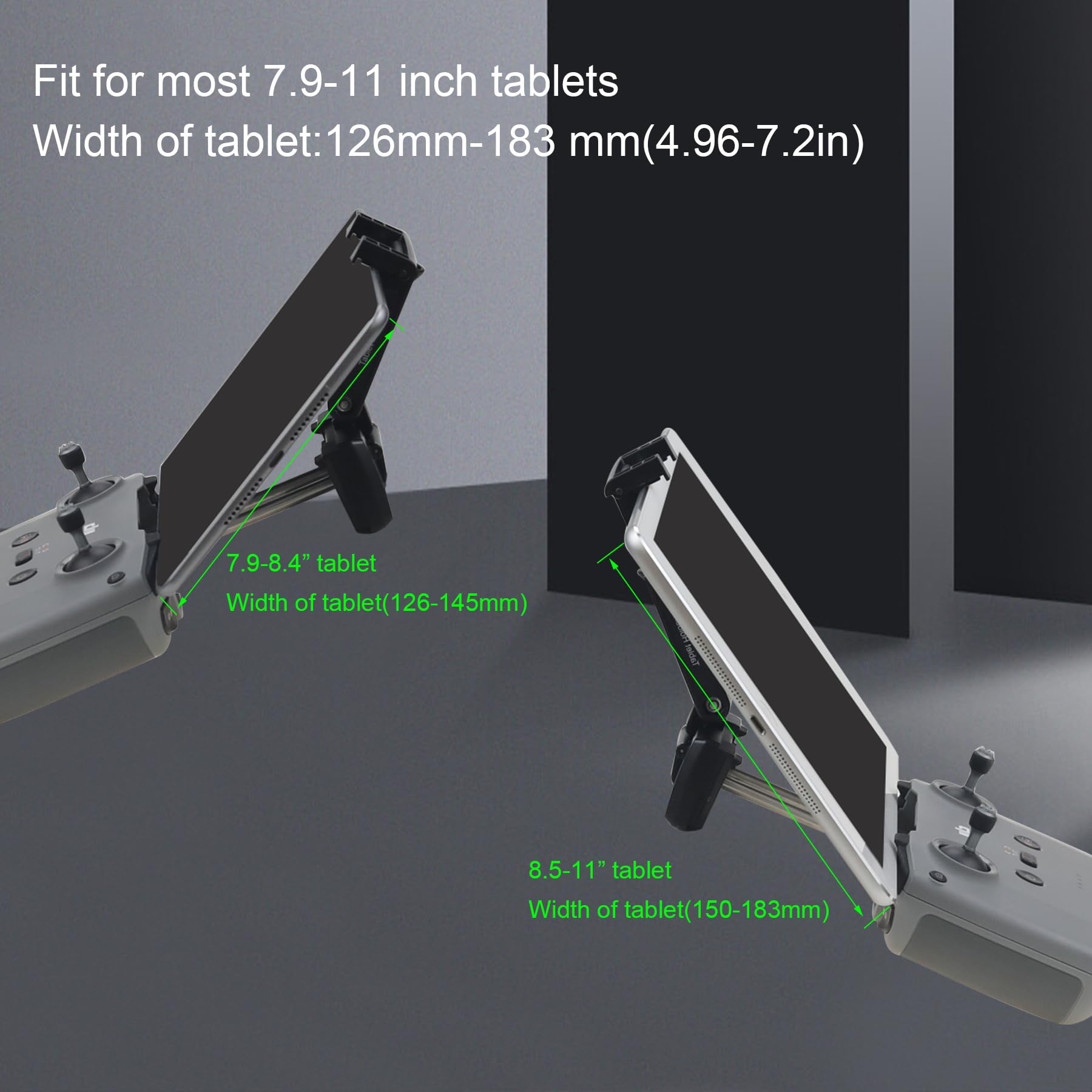 7,9-11 Zoll Tablet Halter Halterung für DJI RC-N3 N2 N1 N1C Fernsteuerung,Lito 1 X1,Flip,Neo 2,Air 3S/3/2/2S,Mavic 3,Mini 5/4K/2/2 SE/3/4 Pro Drohne Controller Zubehör(Schwarz)