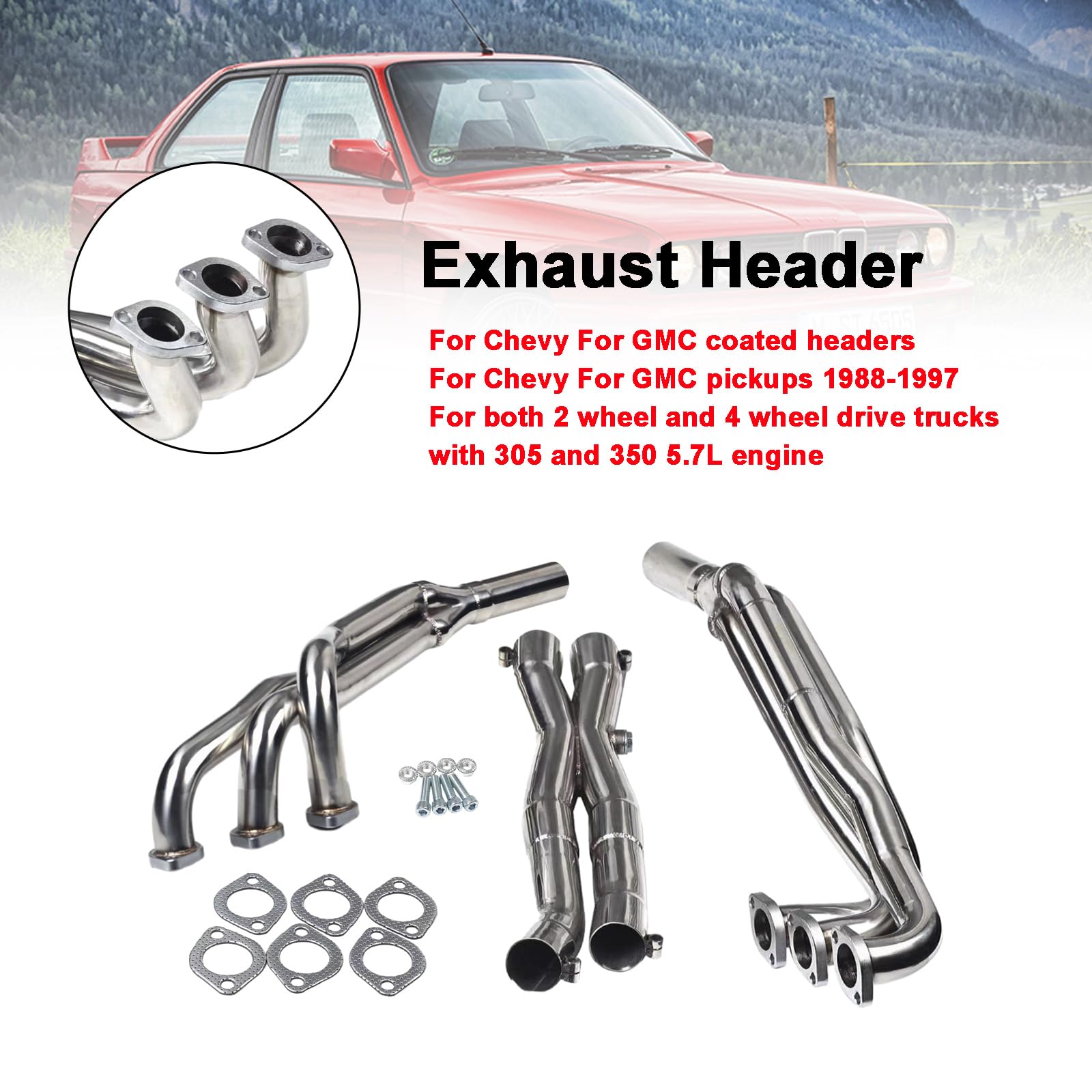 Nouveau collecteur d'échappement en Acier Inoxydable pour Les modèles BMW E30 avec Moteurs 2.5L/2.7L l6 (1984-1991, Excl. Certains)