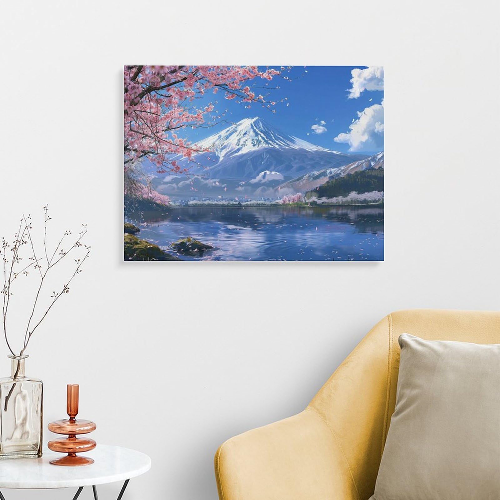 Amazon | 春の富士山の桜 数字キットによる絵画 数字油絵 美しい日本の