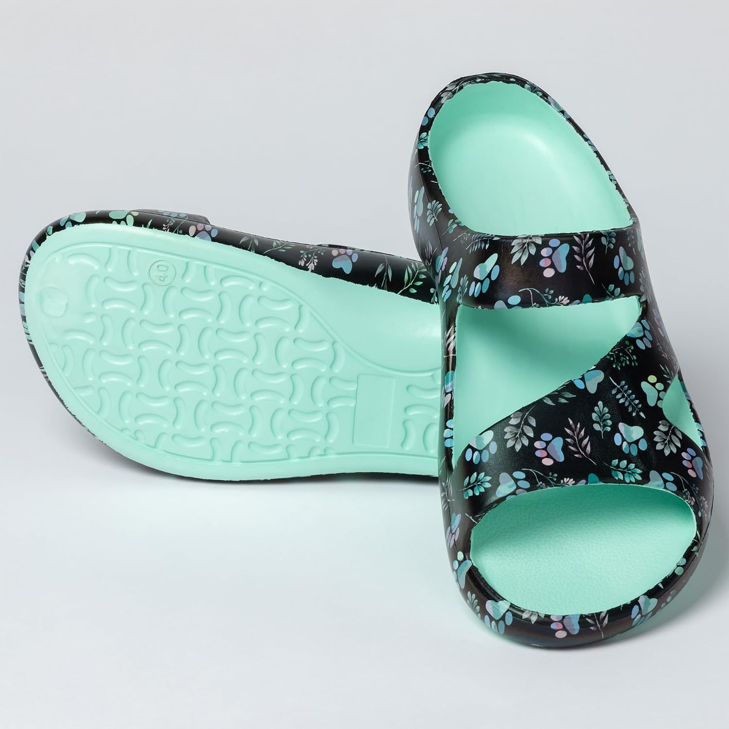GreaterGood Positively Inspired Womens Slide Sandals Lightweight Cushioned Slip On Comfortable Shower Shoes Quick Dry Durable, Beach, Pool, Travel, Walking Casual Slides Footwear