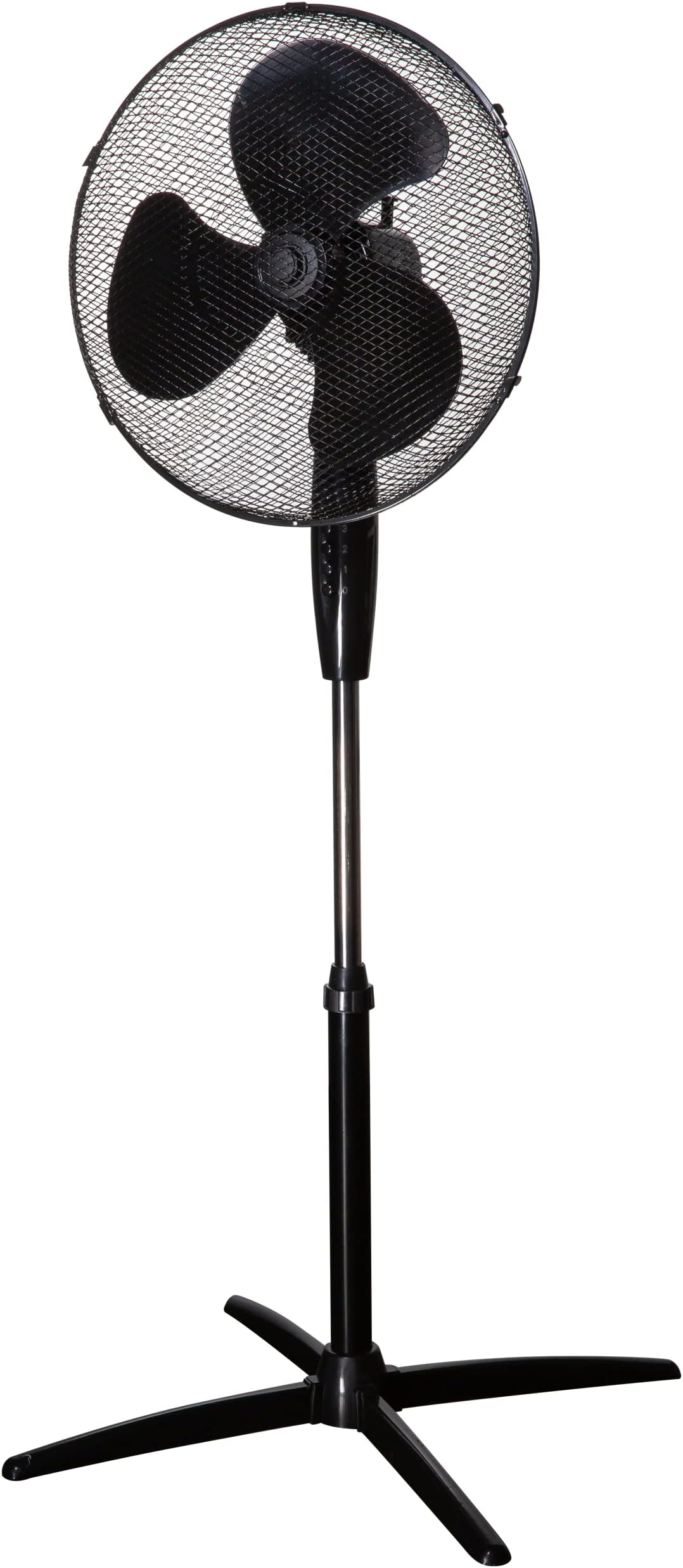 Zanussi 16" Inch, Lightweight, Pedestal Fan, 3 Speeds, Wide-Angled Oscillation, Powerful Airflow, Adjustable Height, Black - ZNPPF1621B