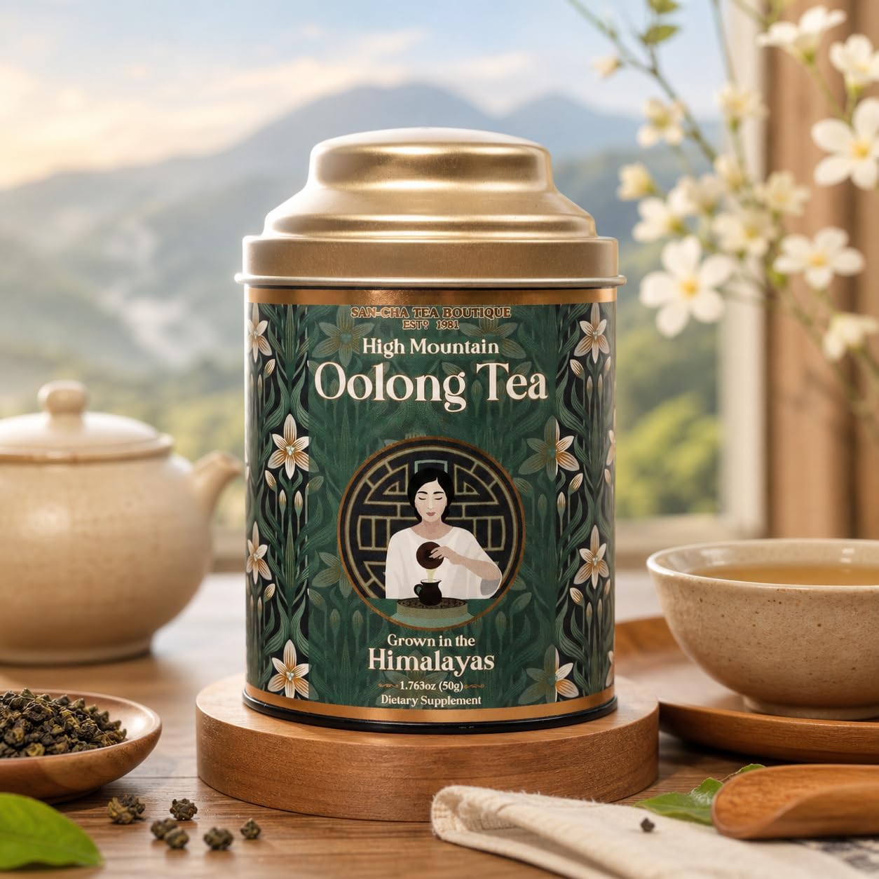 Sancha Tea Boutique Oolong Tee 50g Ganzblatt-Oolong-Tee geerntet im Himalaya magerer Tee