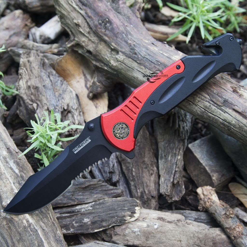 Unlimited Wares Fire Fighter Tactical Rescue Assisted Opening Folding Knife 4.75-Inch Closed