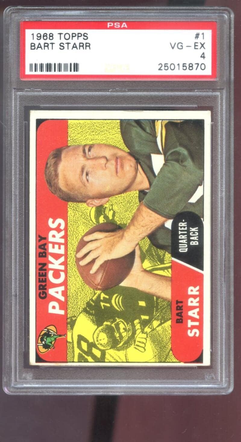 1968 Topps #1 Bart Starr PSA 4 Graded Football Card NFL Green Bay Packers