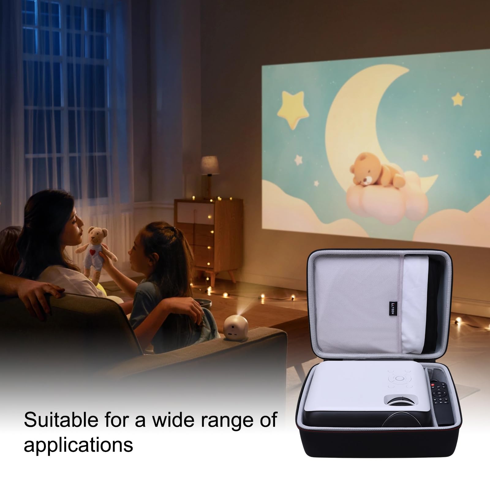 LTGEM Mini custodia per proiettore compatibile con mini proiettore portatile TMY 1080P Full HD, nero (solo custodia)