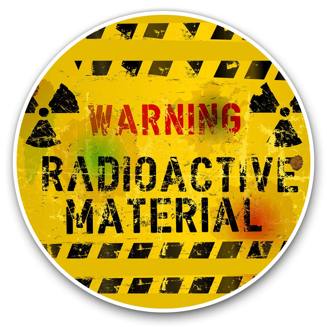 Vinyl Stickers (Set of 2) 7.5cm - Warning Radioactive Chernobyl #14617