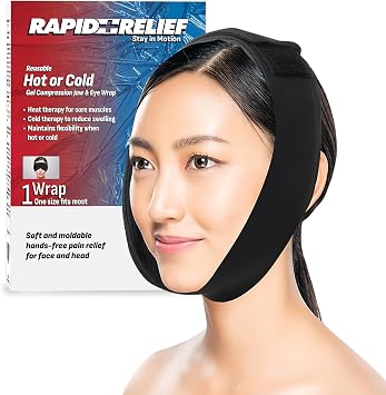 Rapid Relief Reusable Hot or Cold Jaw Wrap for Wisdom Teeth Removal, Oral Surgery, TMJ Relief Adjustable Wisdom Teeth Ice Pack