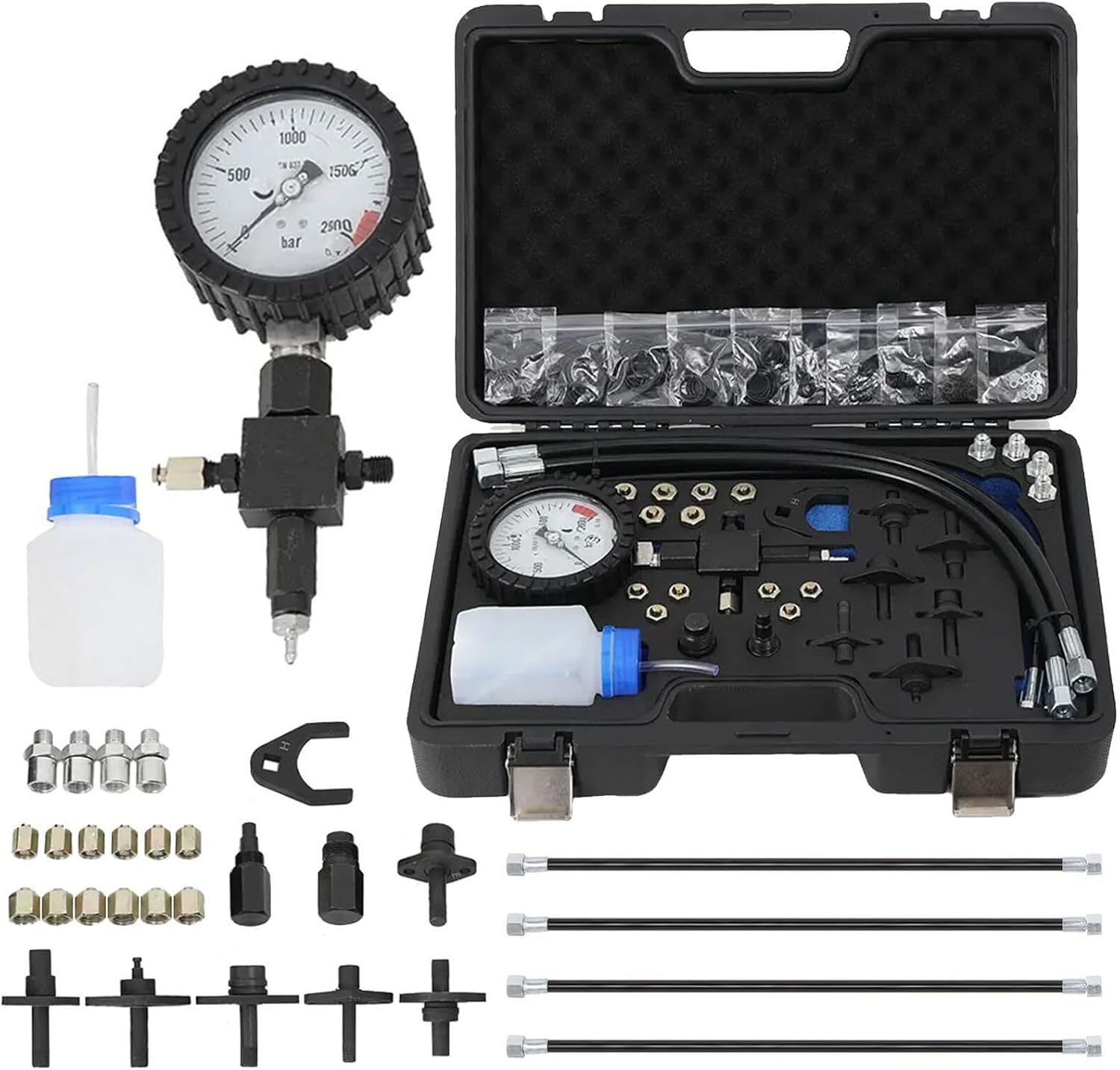 Pressure Tester Kit for Petrol and Diesel Fuel Pumps - Precision Diagnostics for Maximum Pump Pressure and Injector Leakage Tests