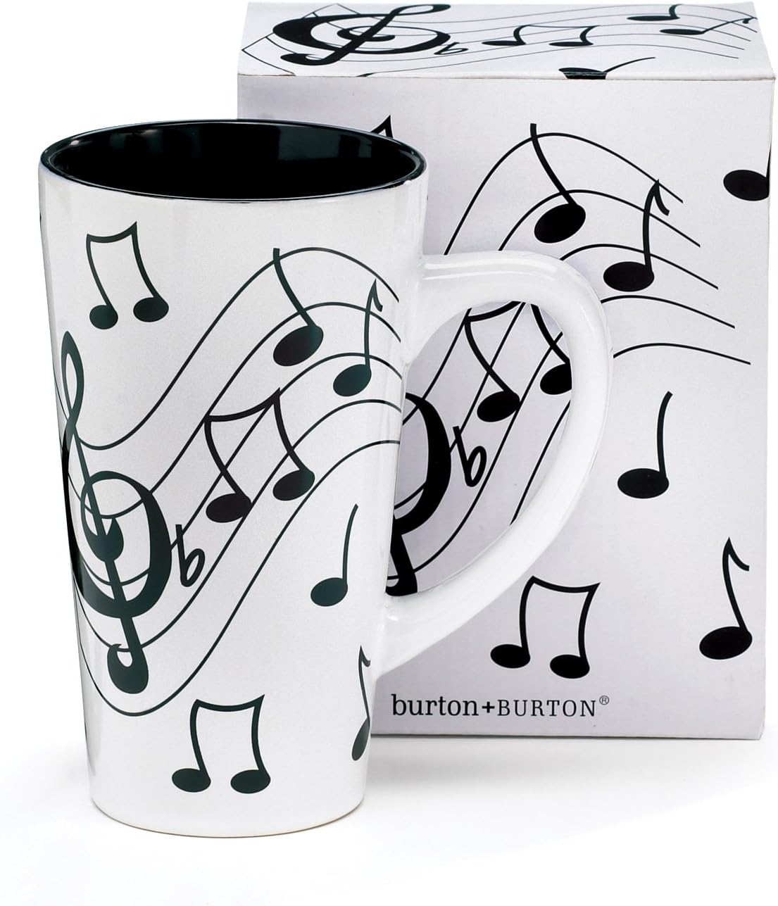 Musical Note Jazz Ceramic Coffee/Tea Travel Mug Treble Clef - 16 Oz